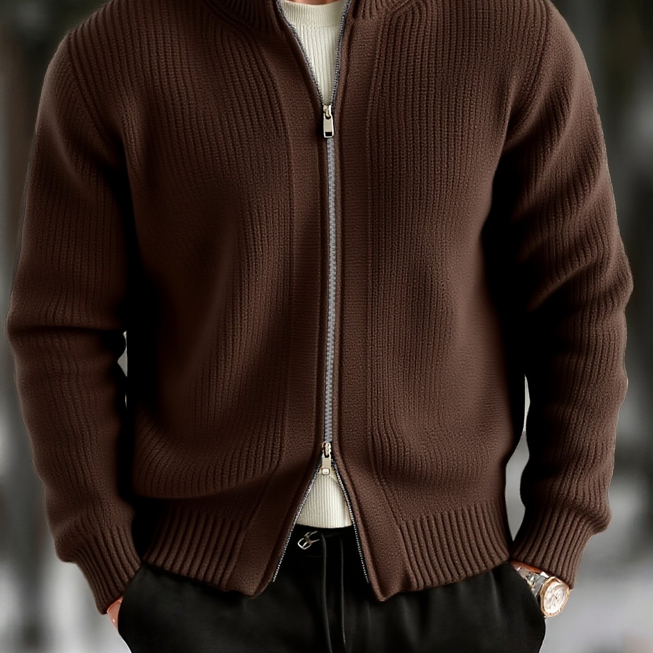 HENRY | CHUNKY V-NECK KNIT CARDIGAN