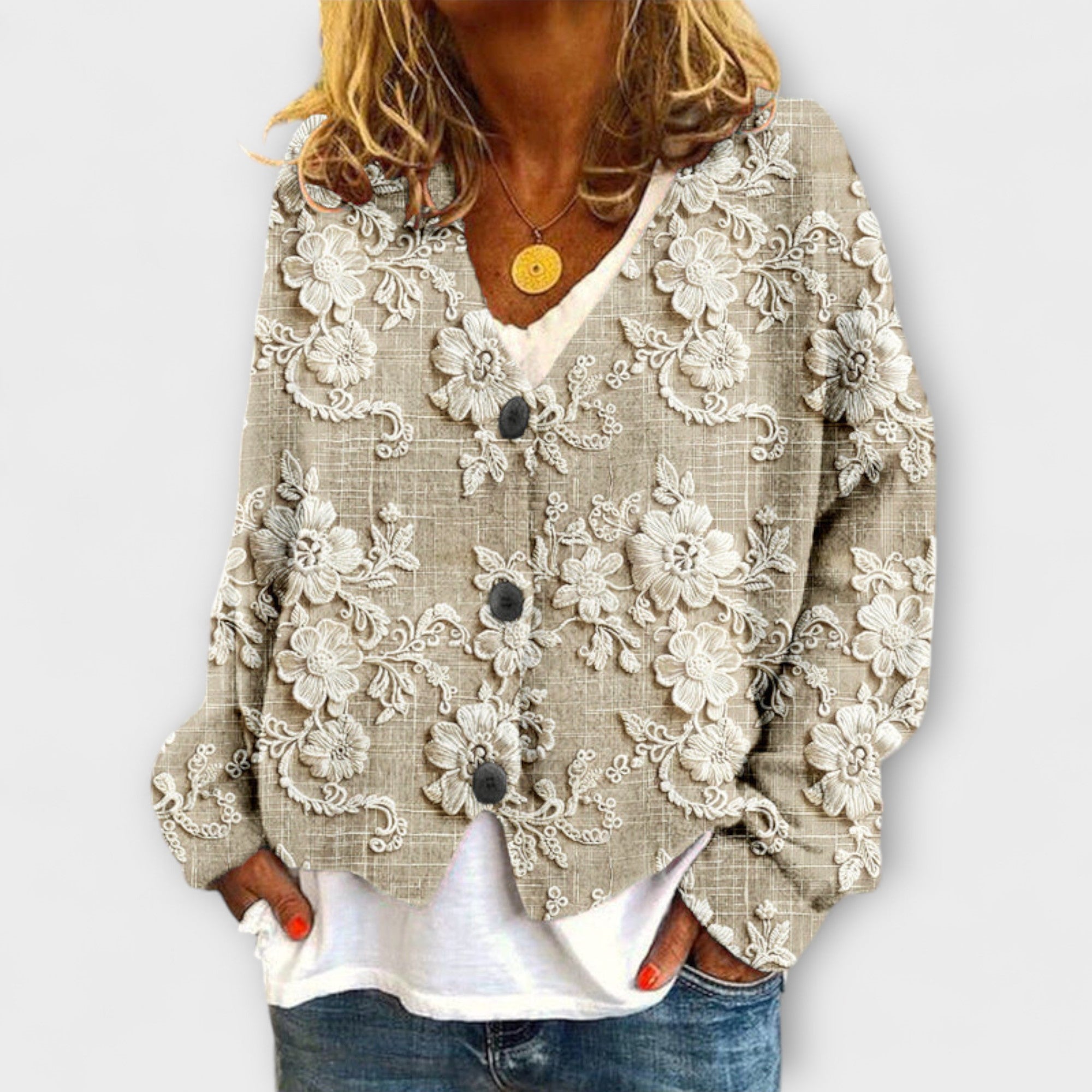 Stella - Floral patterned cardigan