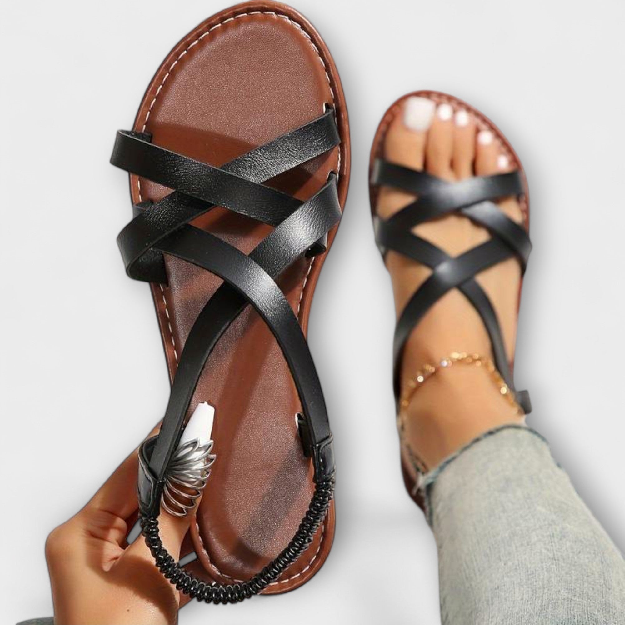 Deborah - Women's sandals with a light cross strap