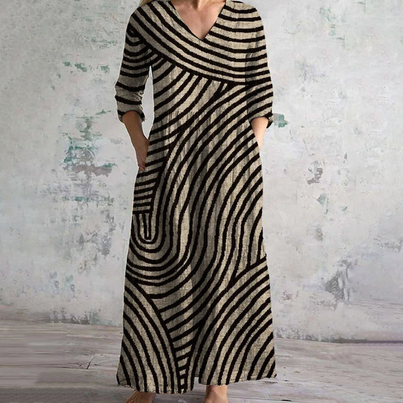 Orisse - Vintage Stribet Kjole