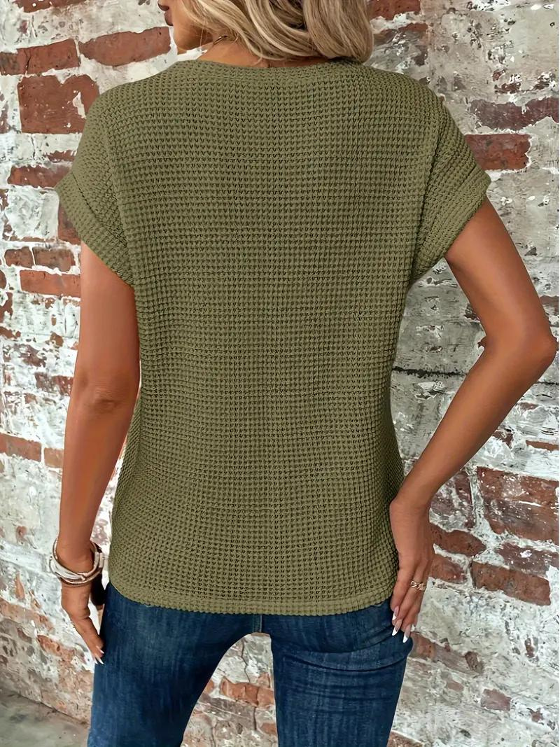 Lucinda - Twist-Hem Waffle Tee