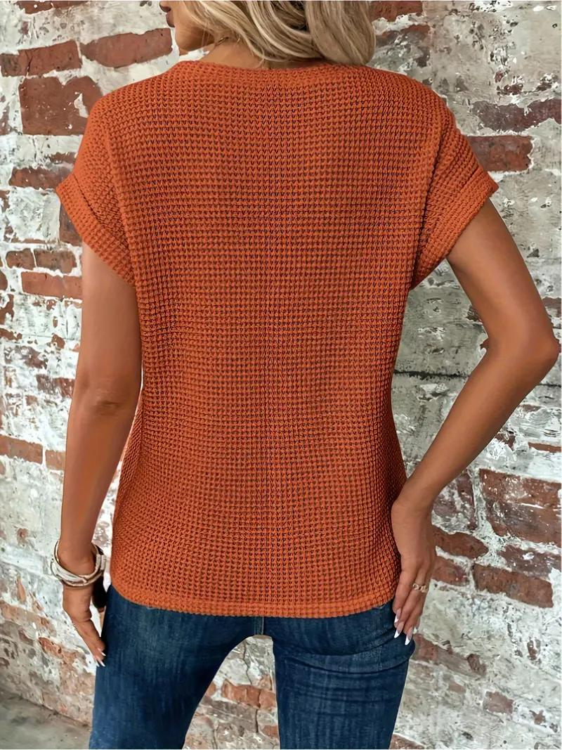 Lucinda - Twist-Hem Waffle Tee