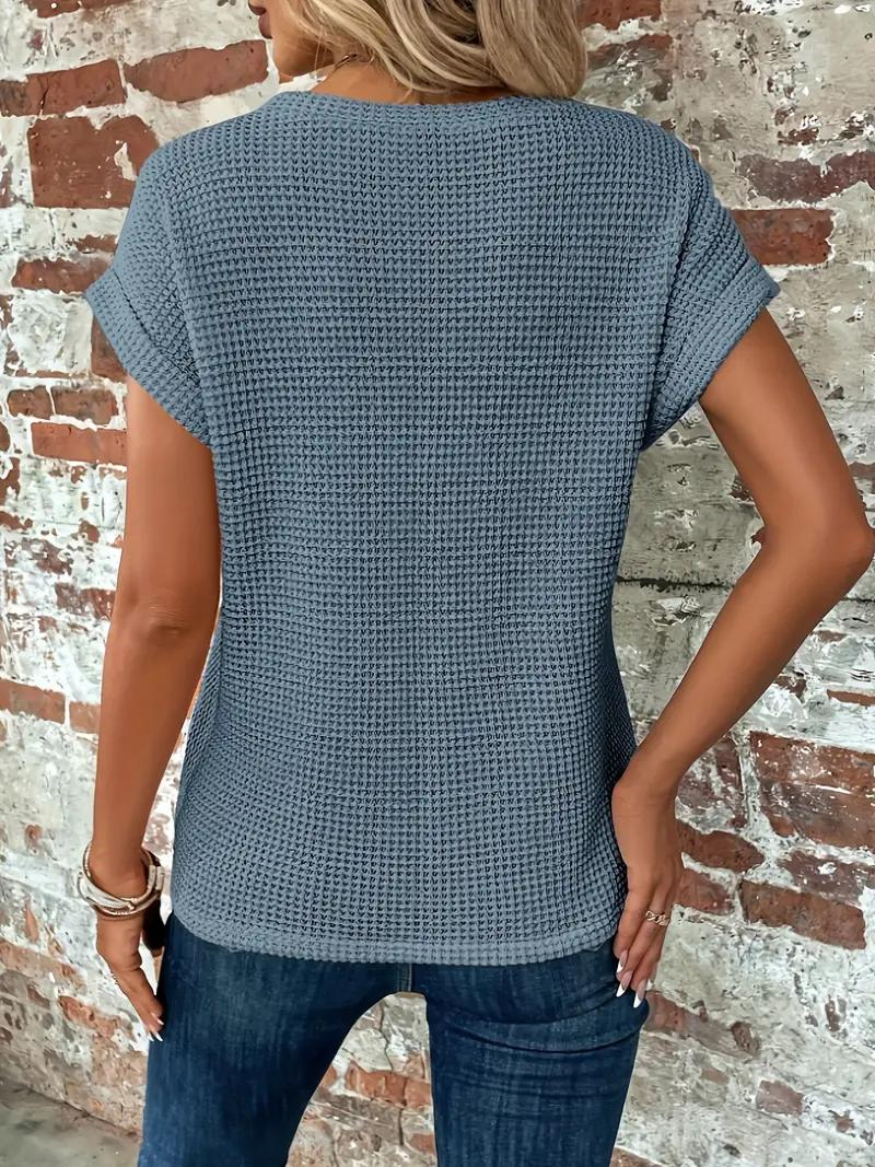 Lucinda - Twist-Hem Waffle Tee