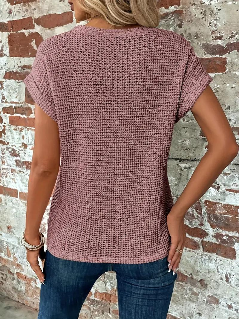 Lucinda - Twist-Hem Waffle Tee