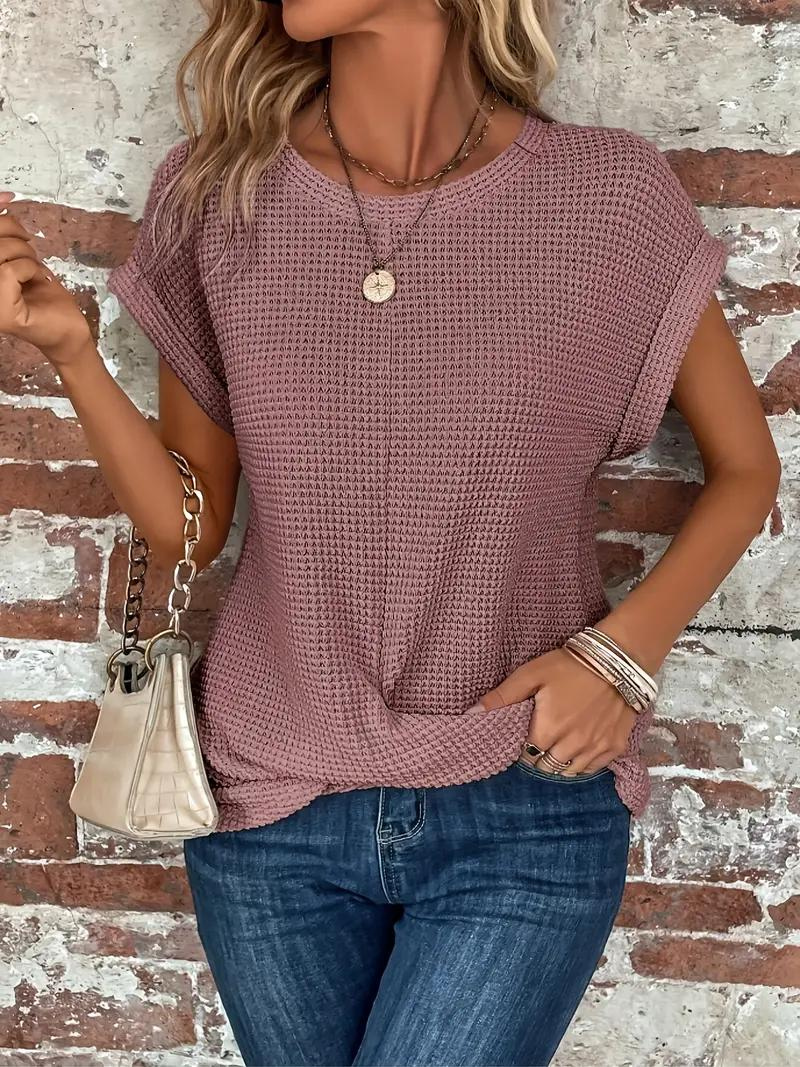 Lucinda - Twist-Hem Waffle Tee