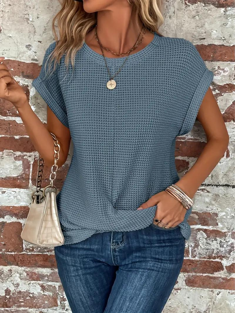 Lucinda - Twist-Hem Waffle Tee