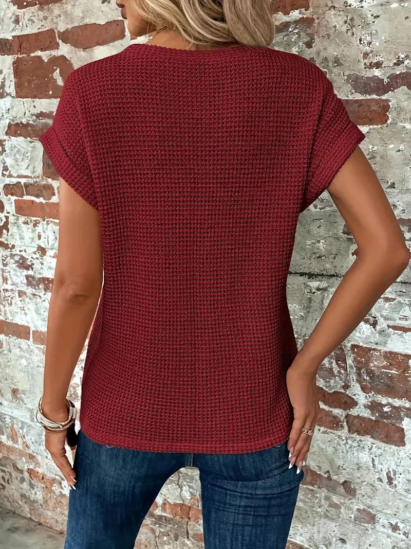 Lucinda - Twist-Hem Waffle Tee