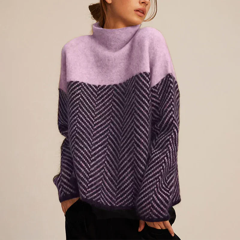 Estella - Herringbone Knit Sweater