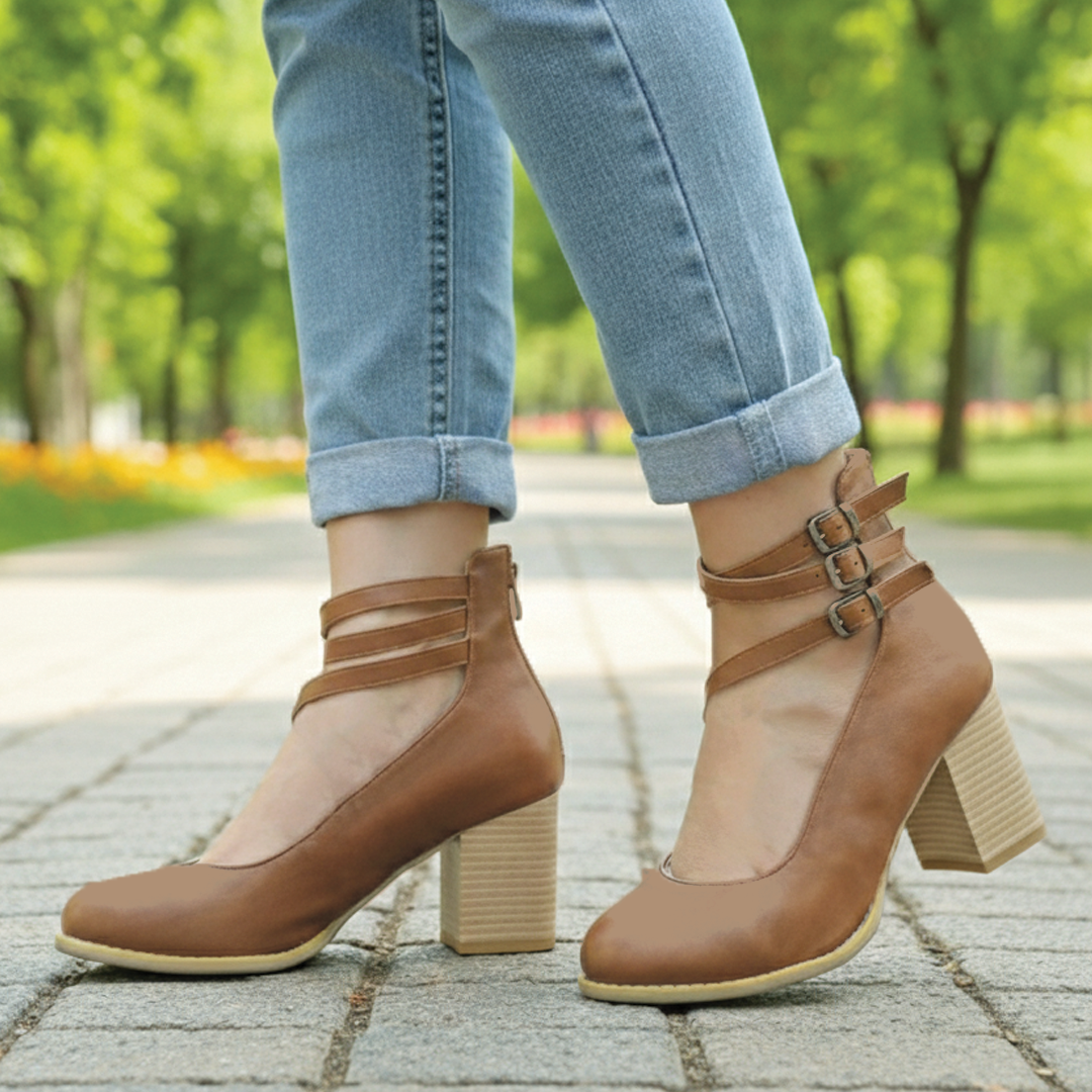 Rhea - Block Heel Ankle Shoes