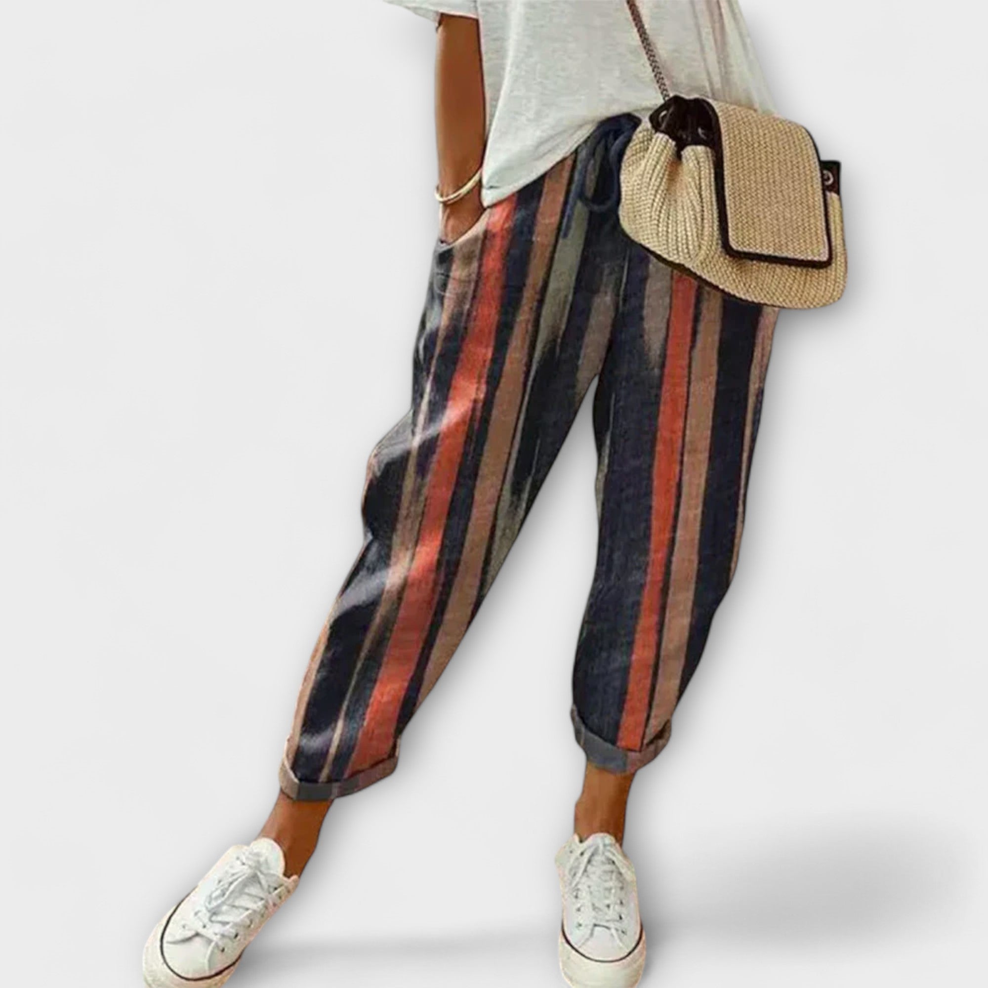 Burga - Comfortable cotton-linen trousers