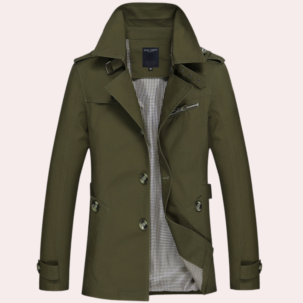 Jason | Slim Fit Double Breasted Trench Coat Men
