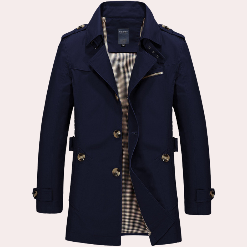 Jason | Slim Fit Double Breasted Trench Coat Men