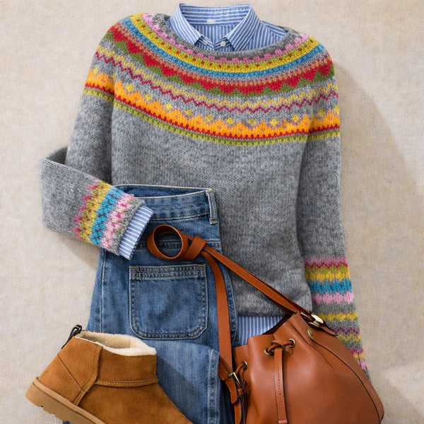 Sina - Nordic Pattern Knit Sweater