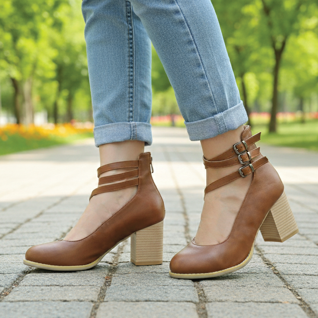 Rhea - Block Heel Ankle Shoes