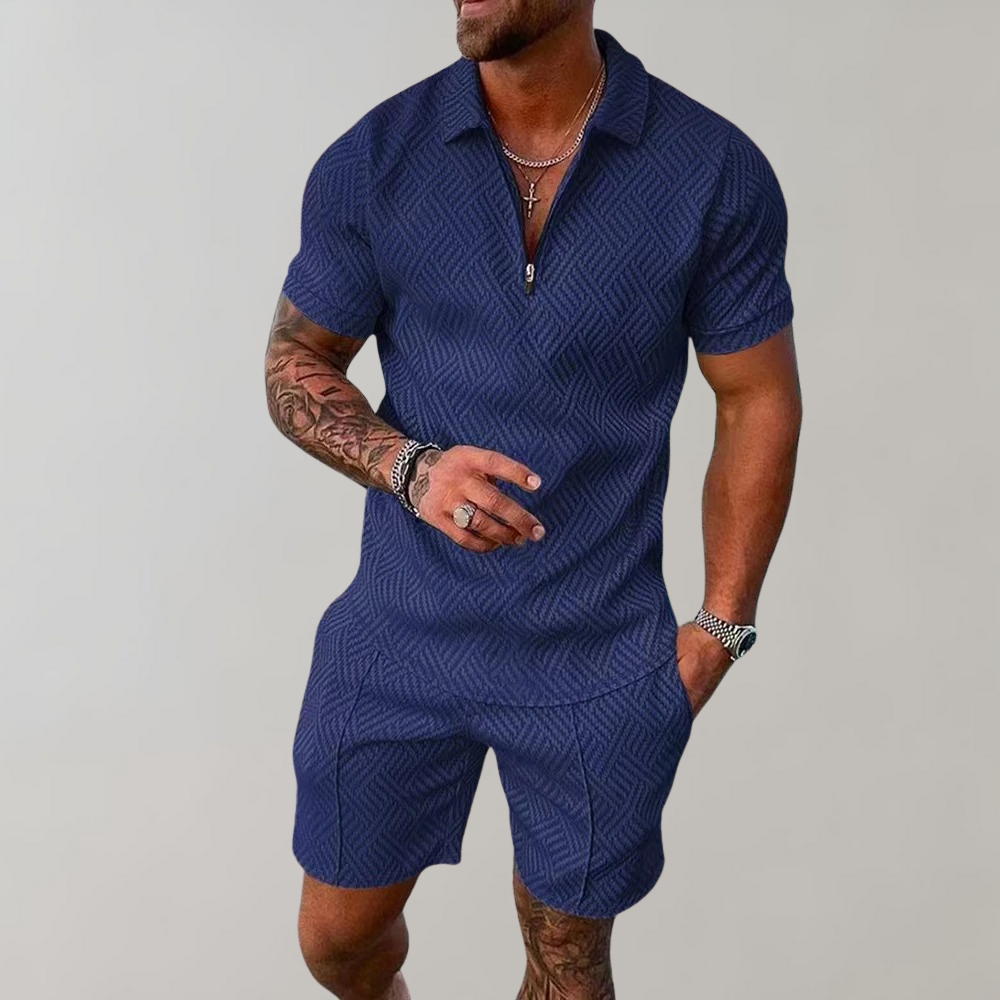 Magnus - Zip Polo Shorts Set