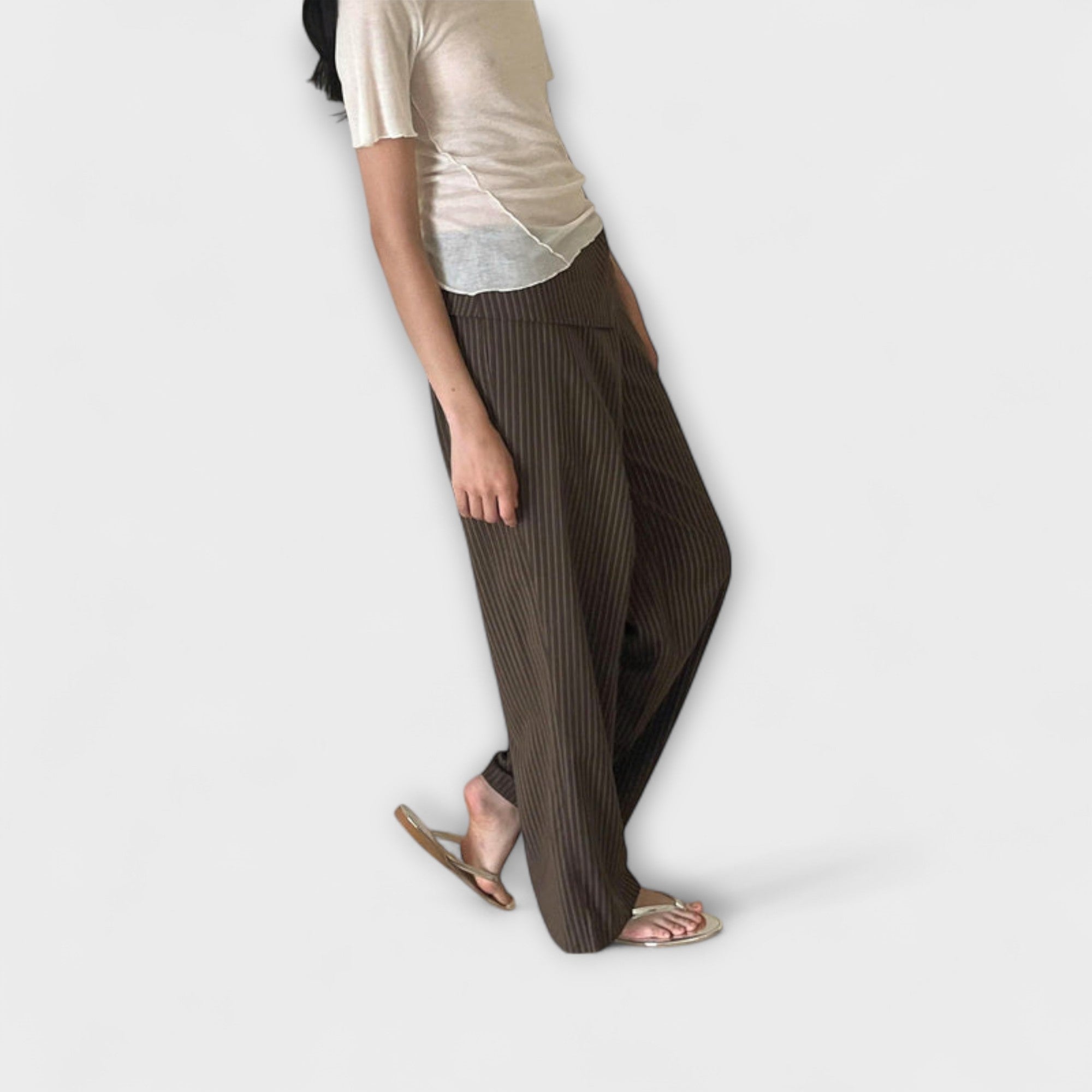 Julia - Foldable Striped Trousers