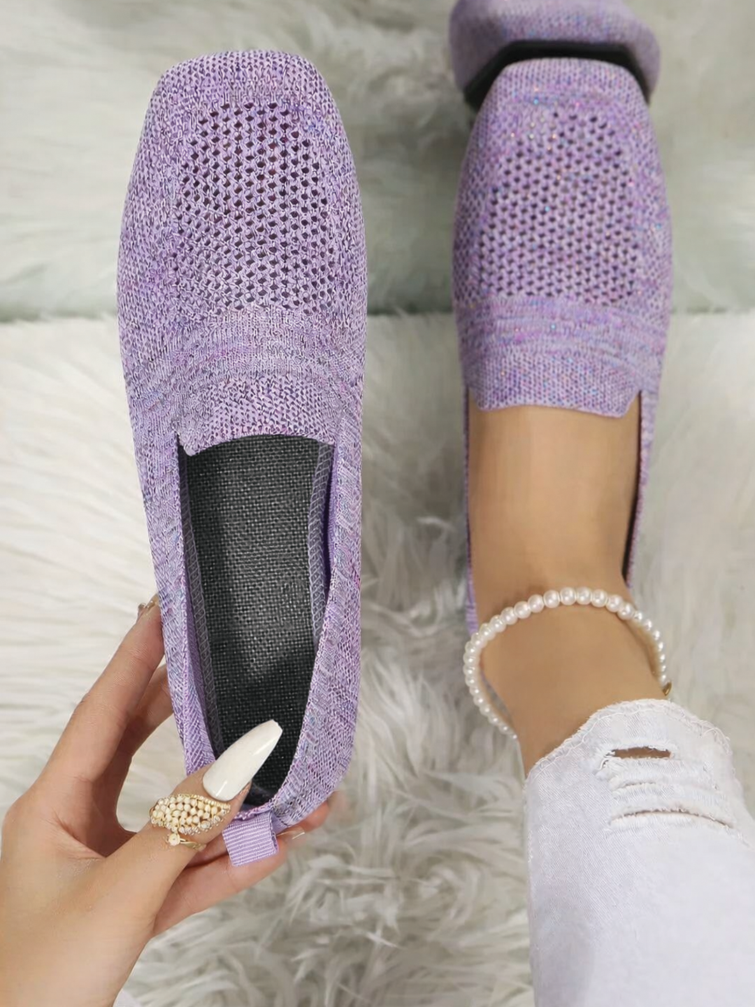 Lana - Zapatillas sin cordones de punto