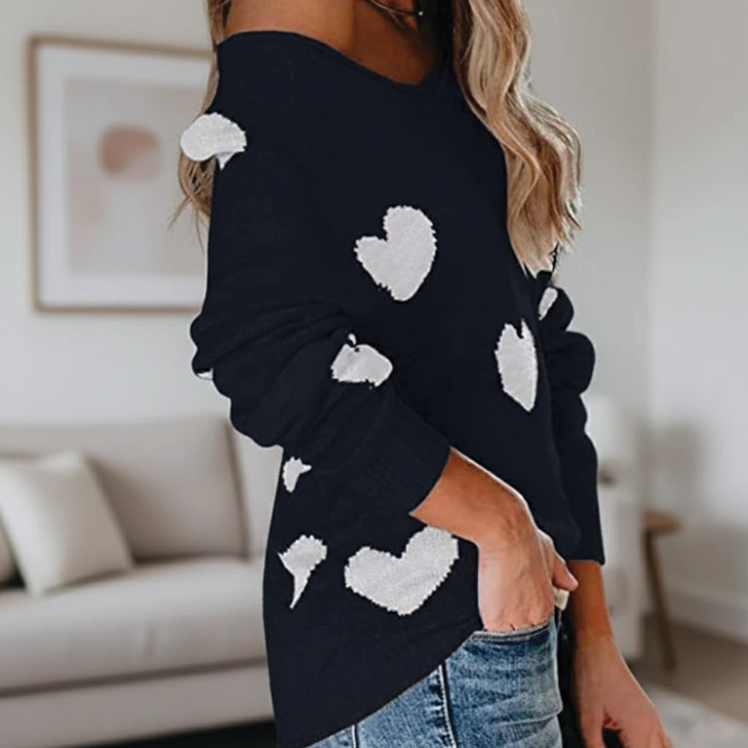 Urania - Hjerte-mønstret Sweater