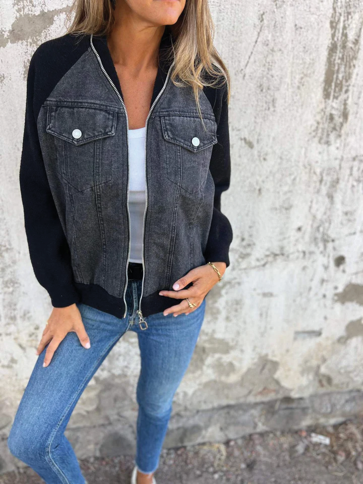 Carys - Zip-Up Denim Jacket