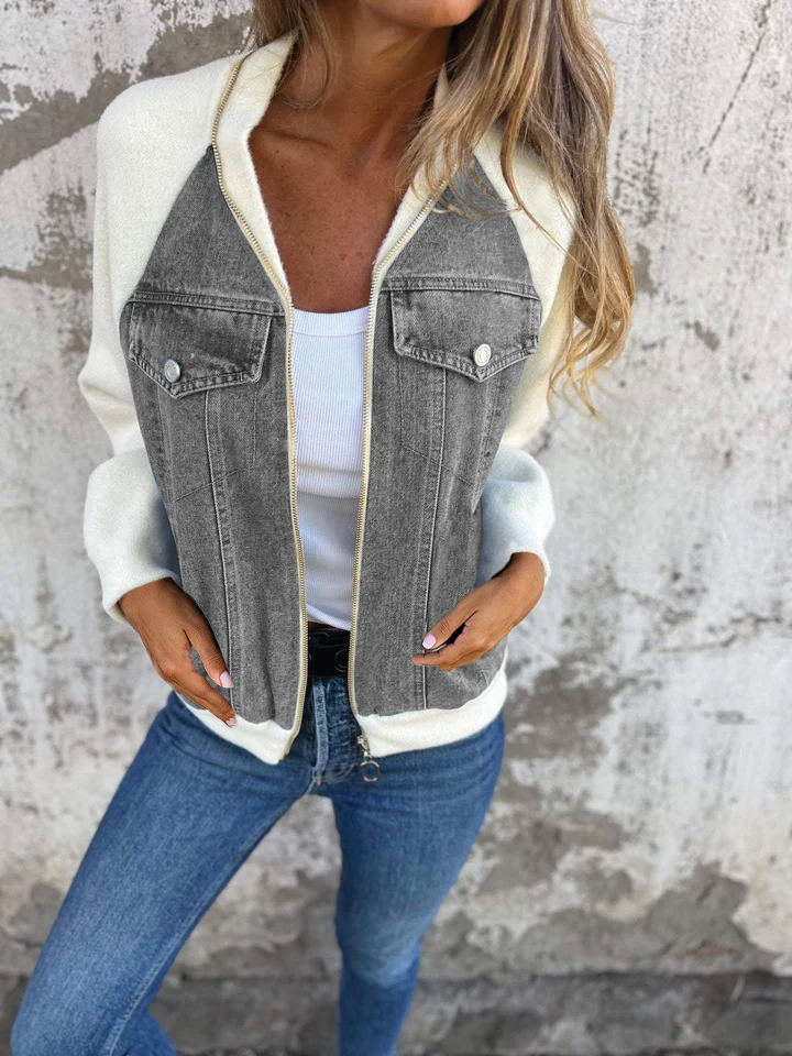 Carys - Zip-Up Denim Jacket