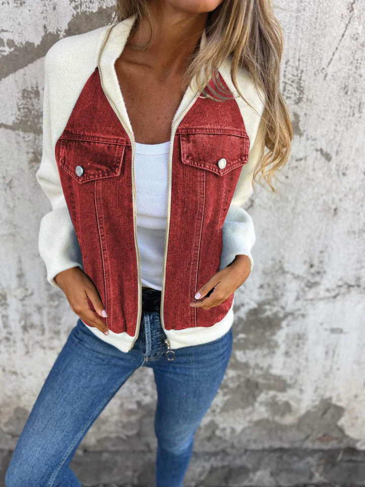 Carys - Zip-Up Denim Jacket