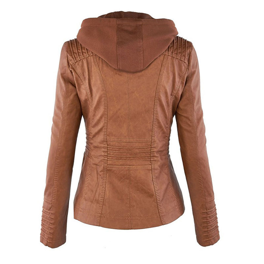 Julia | Women’s Hooded Zip-Up Casual Biker Jacket