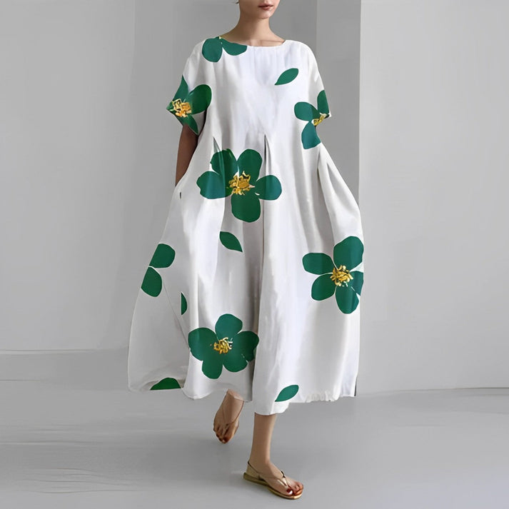 Jacklyn | Women Relaxed Style Flower Midi Dress