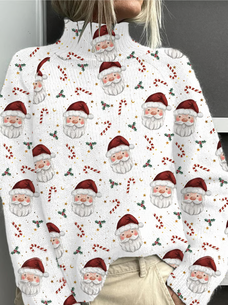 Romy - Christmas Sweater with Santa Print