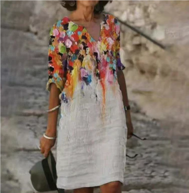 Hailey | Vestido midi floral con cuello en V para mujer