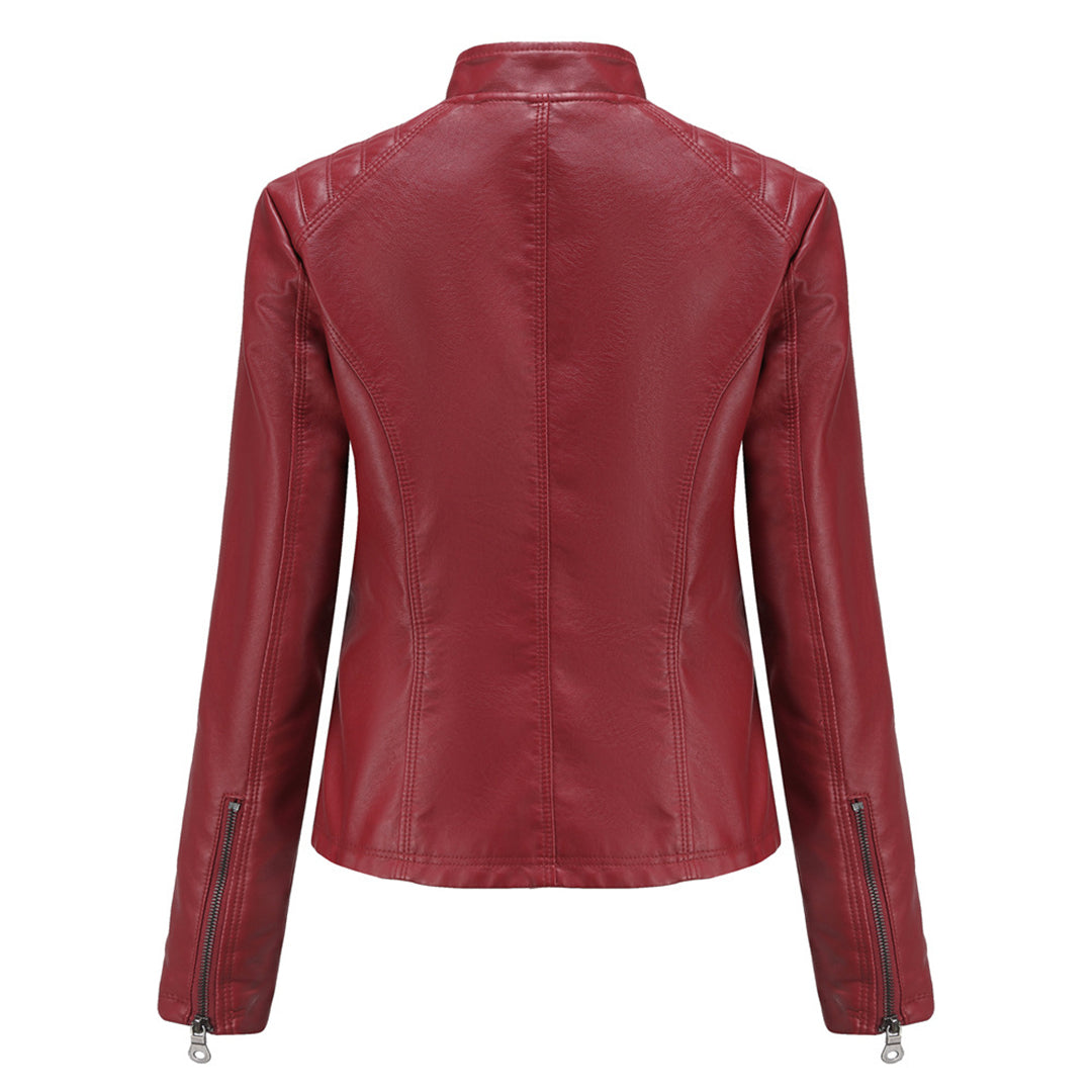 Heather | Women’s Classic Zip-up Biker Jacket