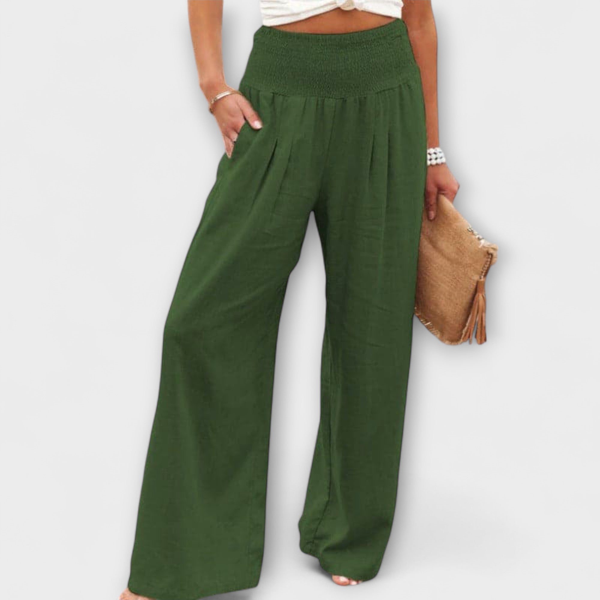 Thearya - Casual wide linen trousers