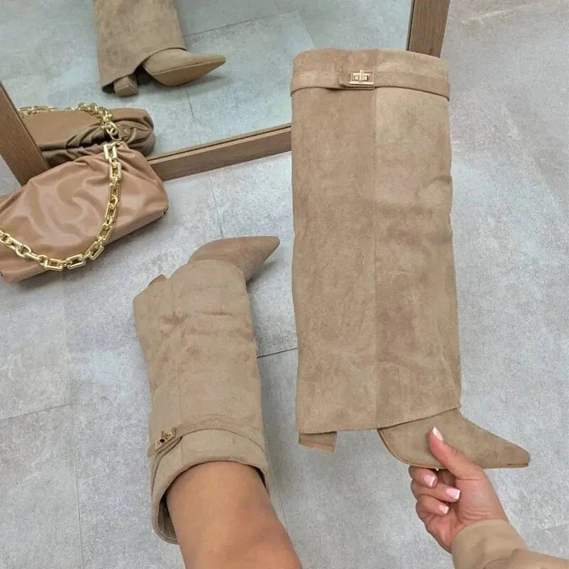 Maya | Botas altas de piel para mujer con hebilla