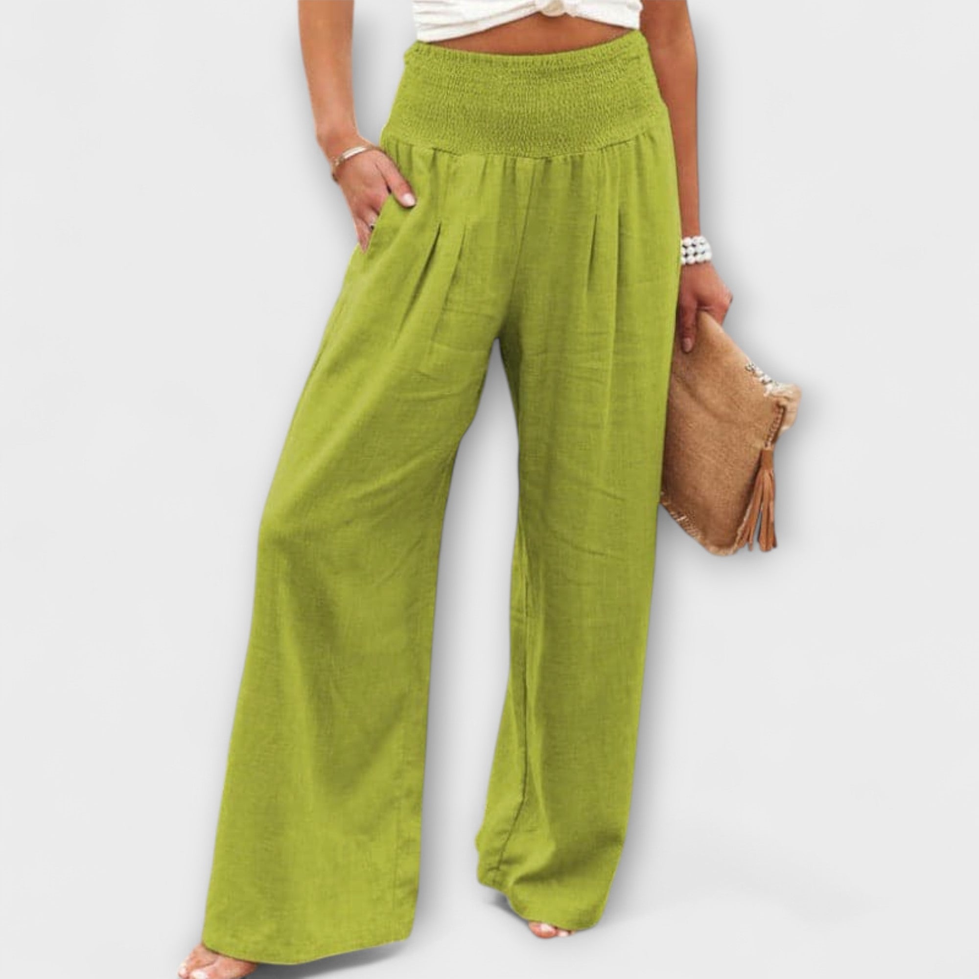 Thearya - Casual wide linen trousers