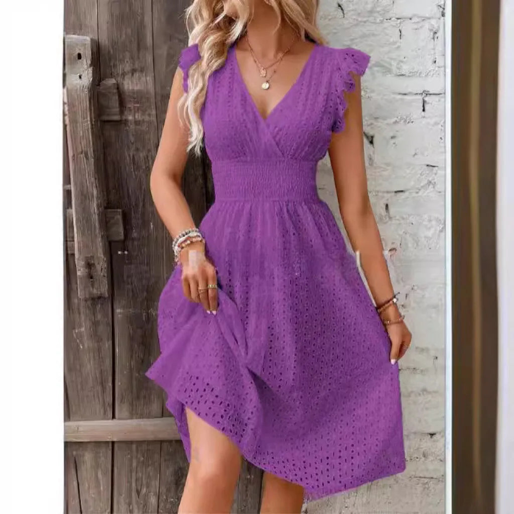 Nelira - V-Neck Summer Dress