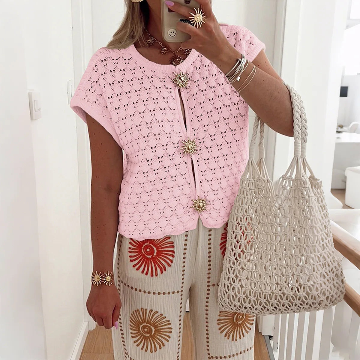 Ursinia - Crochet Knit Top