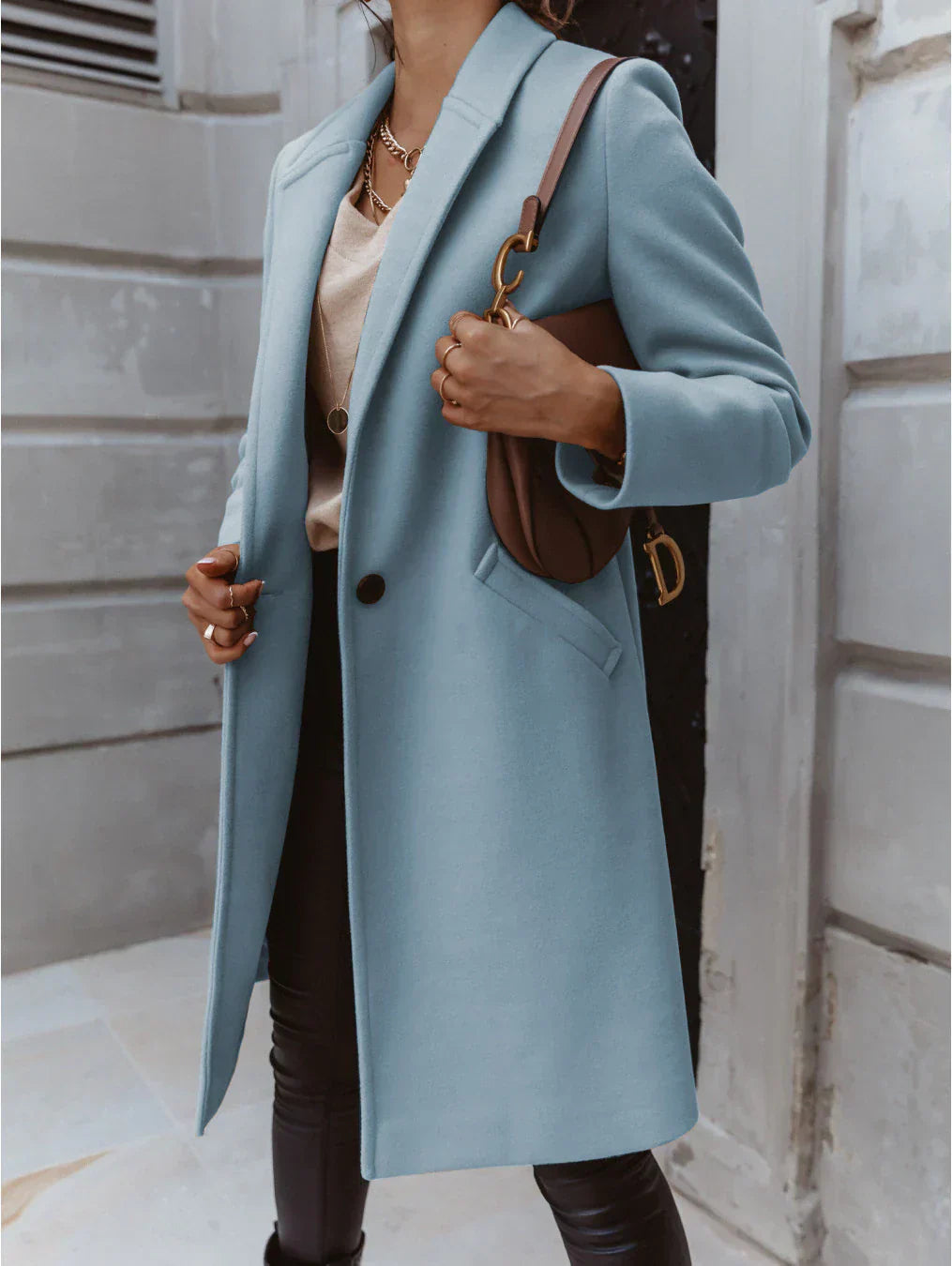 Alexis | Women’s Trendy Double-Breasted Long Coat