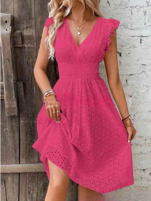 Nelira - V-Neck Summer Dress