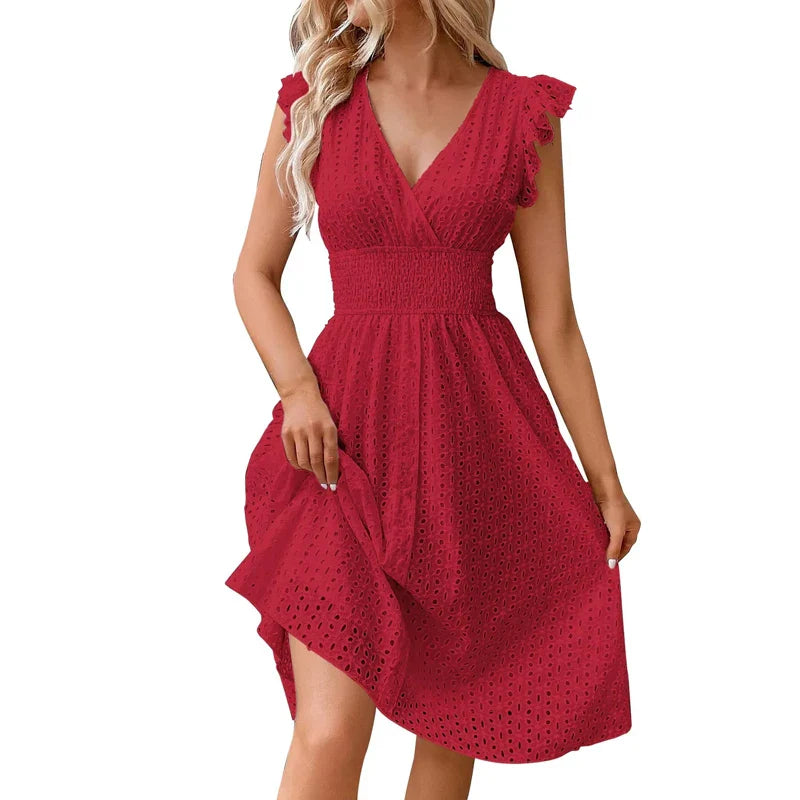 Nelira - V-Neck Summer Dress