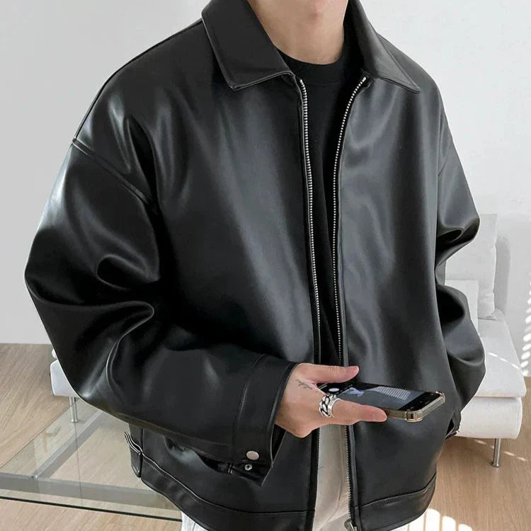 Colton | Men’s Oversized Leather Bomber Jacket