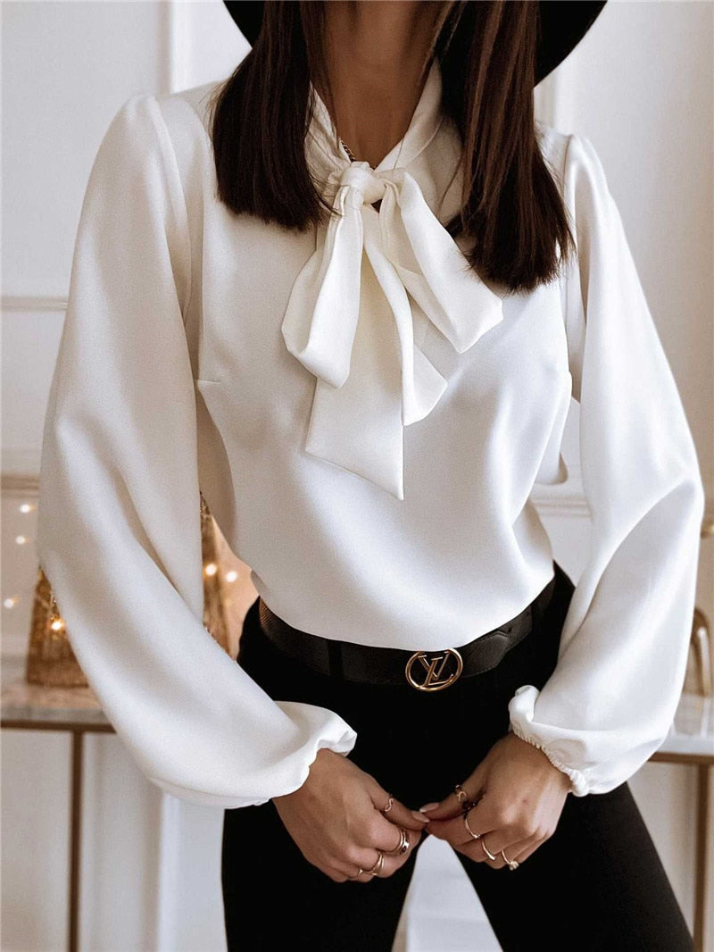 Alexis | Women’s Bow Neck Long Sleeve Blouse