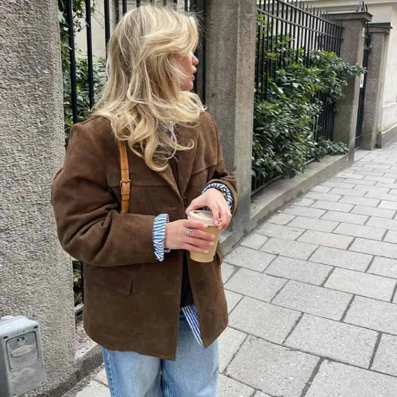 Elysia - Vintage Suede Blazer