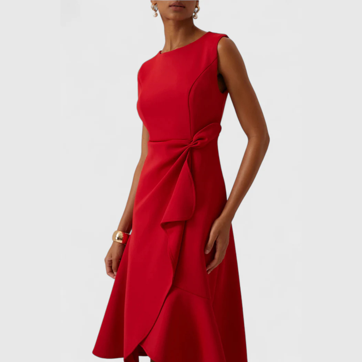 Sheila™ | Draperet asymmetrisk midikjole