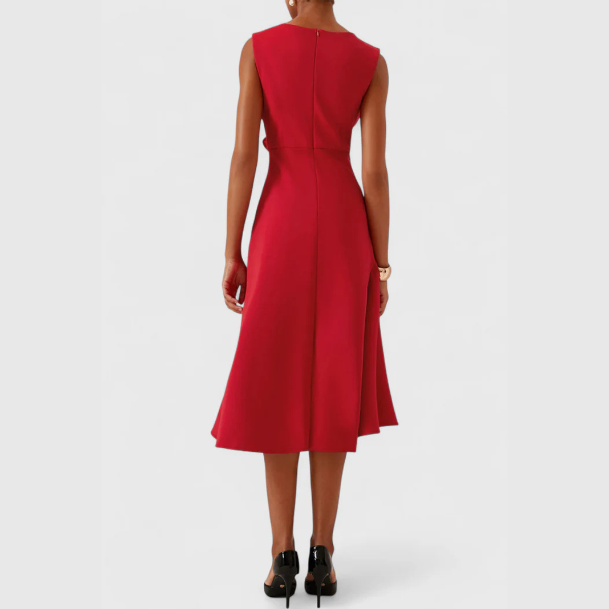 Sheila™ | Draperet asymmetrisk midikjole