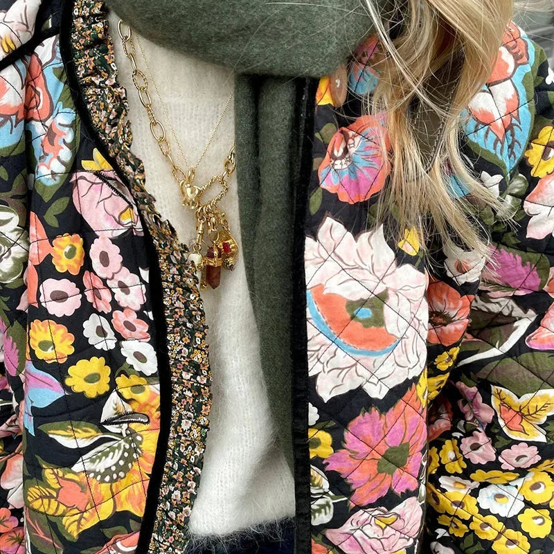 Bernice - Abrigo acolchado floral