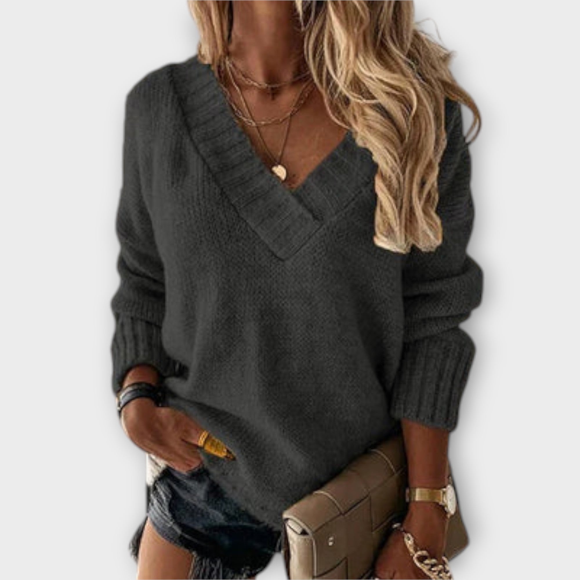 Jane - Cozy V-neck sweater