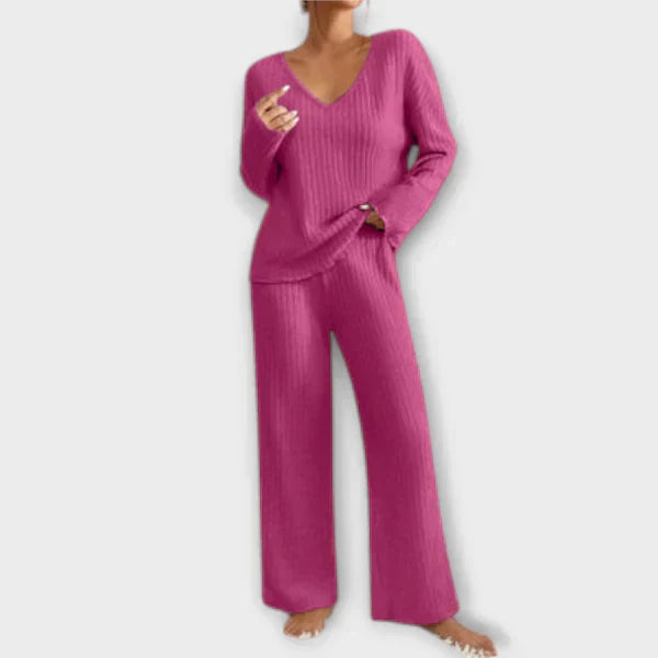 Ribbed knit lounge set