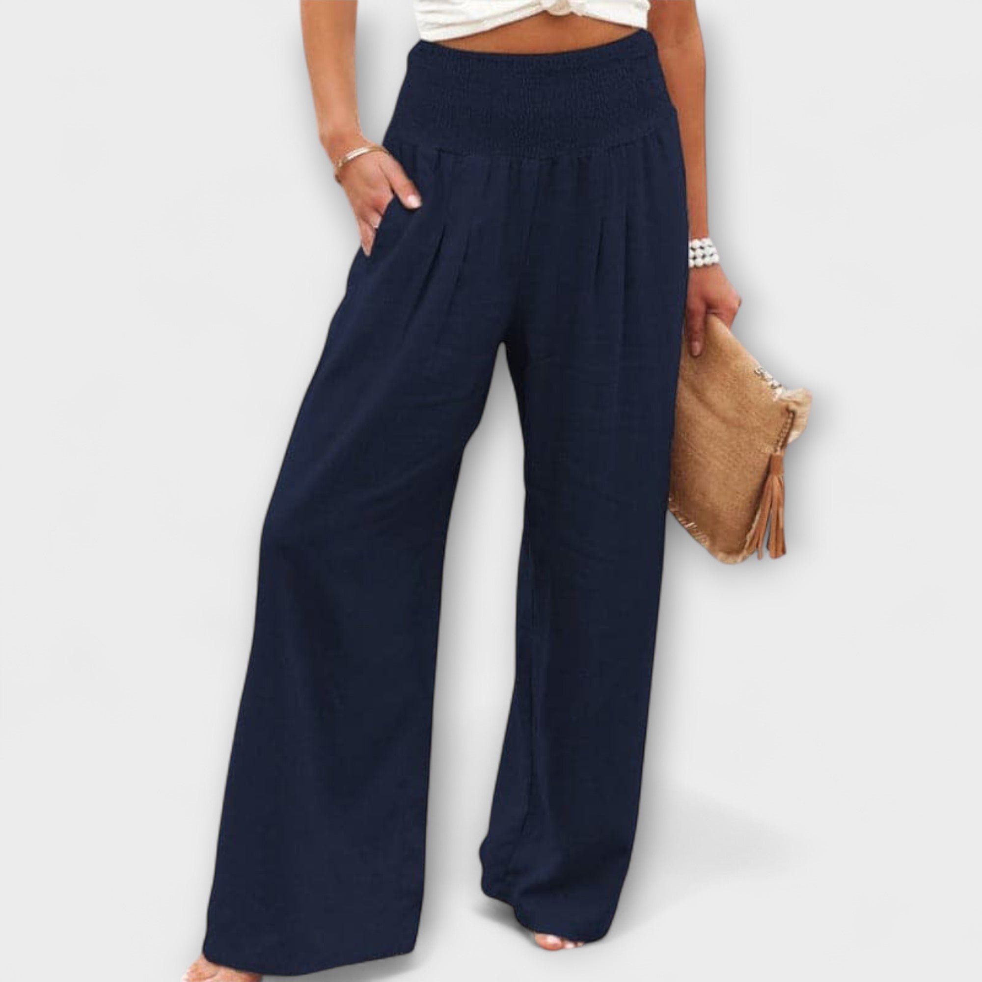 Thearya - Casual wide linen trousers