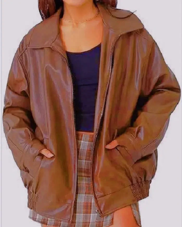 Kristal - Oversized Leather Jacket