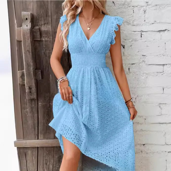 Nelira - V-Neck Summer Dress