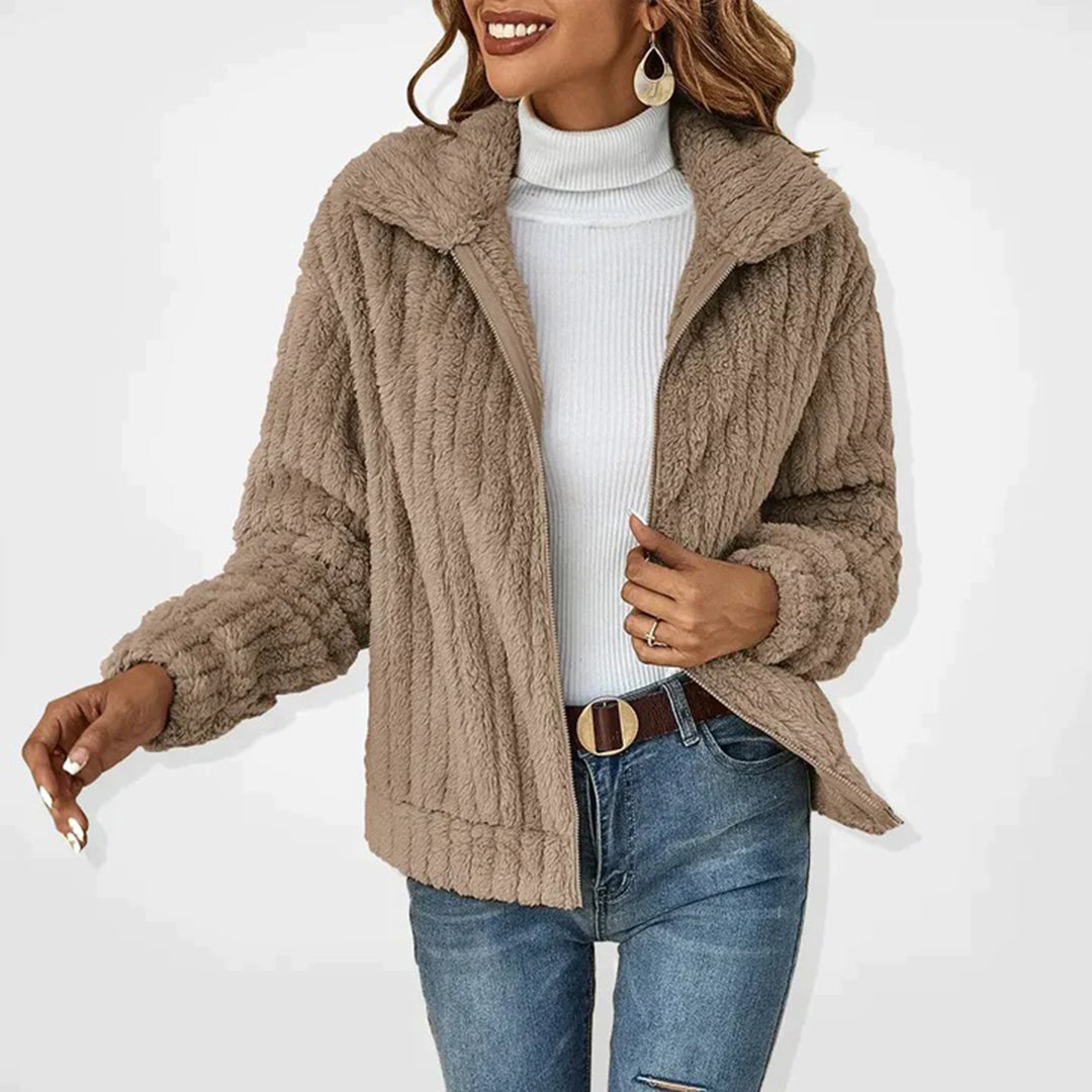 Jacinta - Chaqueta de cremallera afelpada
